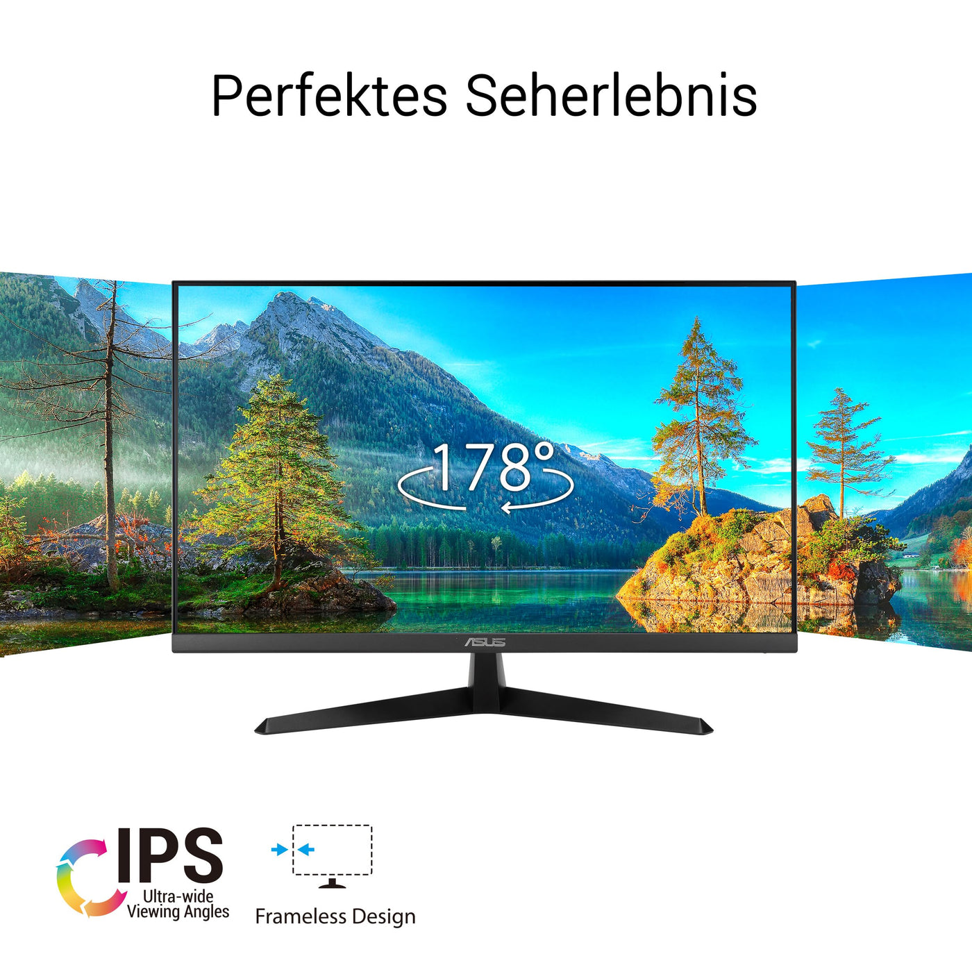 ASUS Eye Care VY279HGR - 27 Zoll Full HD Monitor - 120 Hz, 1ms MPRT, AdaptiveSync, GameFast Input - IPS Panel, Vesa 100x100, 16:9, 1920x1080, HDMI, D-Sub