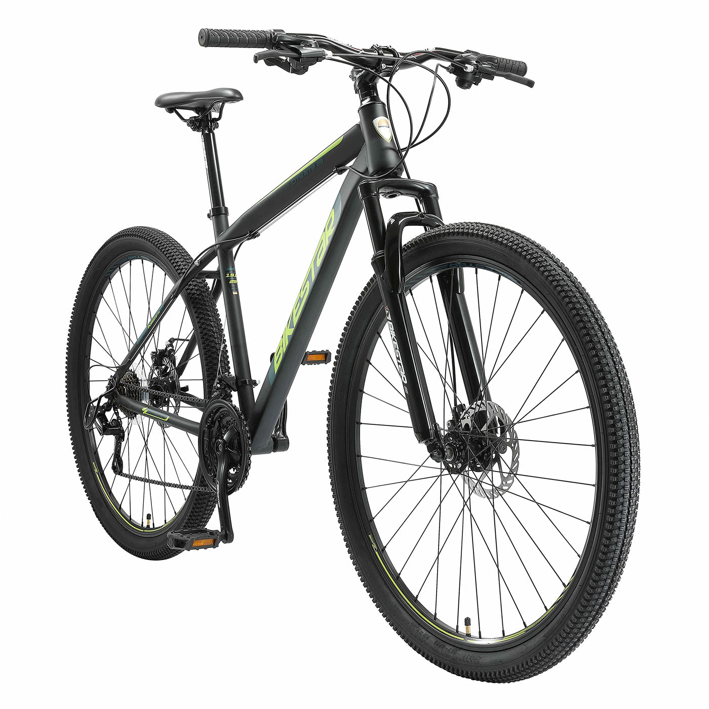 BIKESTAR Hardtail Mountainbike Shimano 21 Gang Schaltung, Scheibenbremse 29 Zoll Reifen | 19 Zoll Rahmen MTB | Schwarz