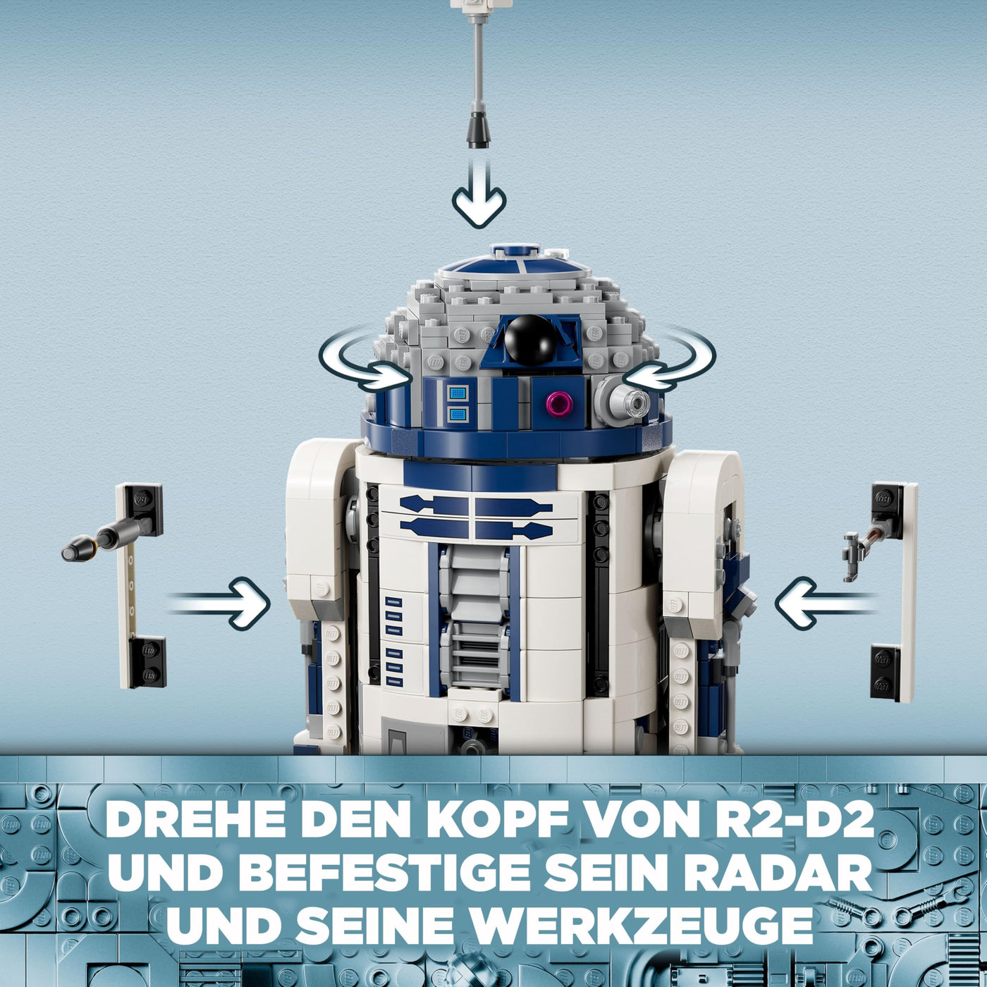 LEGO Star Wars 75379 R2-D2 Spielzeug – Spielfigur zum Ausstellen mit drehbarem Kopf, Periskop und Werkzeugen mit Darth Malak Minifigur – Geschenk für Jungs ab 10 Jahren und Erwachsene