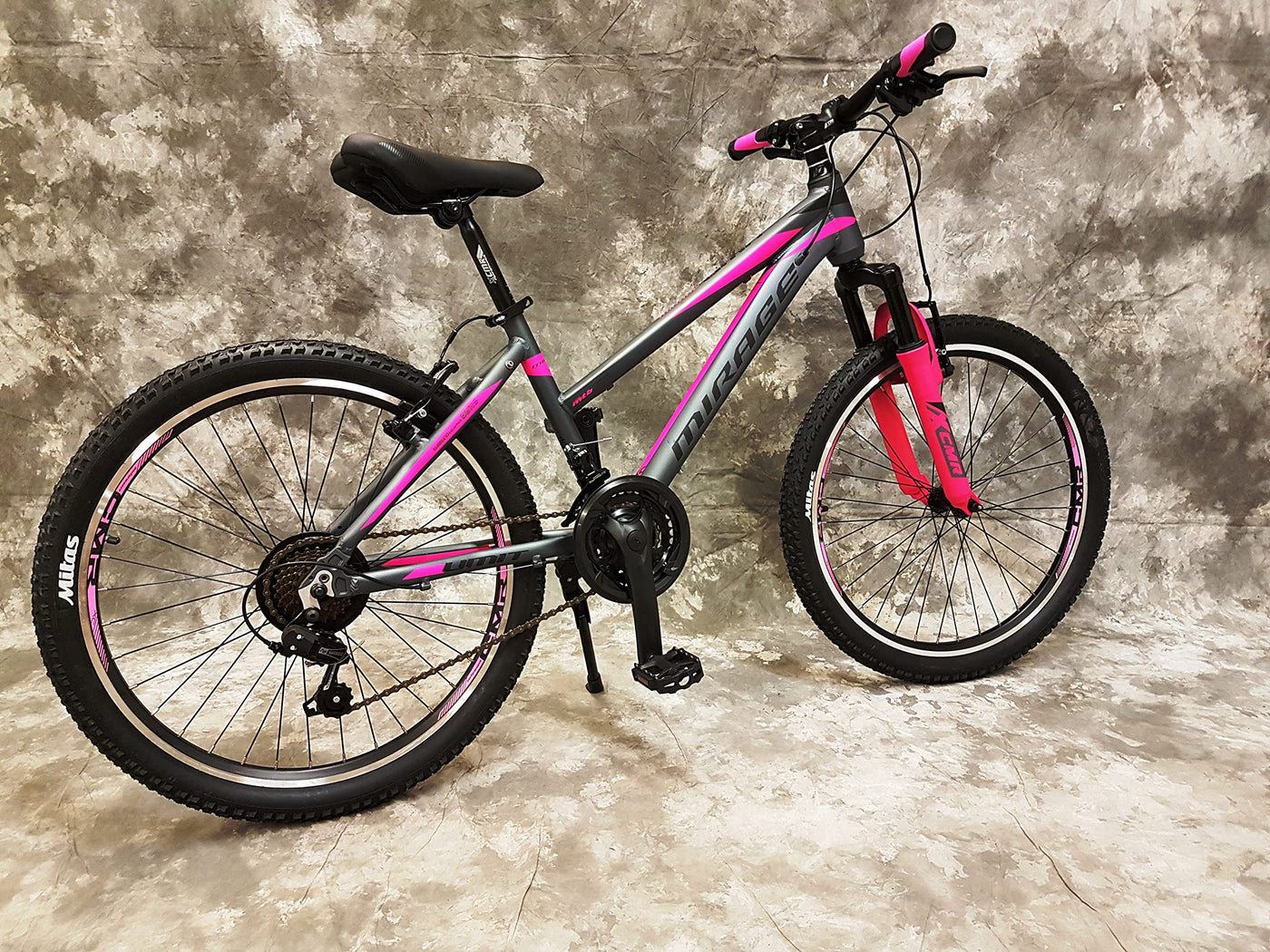 26 Zoll Aluminium Damen UND MÄDCHEN Mountainbike Mirage Gefedert mit 21-Gang Daumenklickkettenschaltung NEU 2666-ANTRA-PINK Bitte BEACHTEN AB 155 cm KÖPERGRÖSSE GEEIGNET !!!!!!!