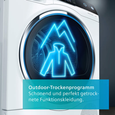 Siemens WT47R440 Wärmepumpentrockner für 8 kg Wäsche, iQ500, 176 kWh pro Jahr, speedPack, autoDry, Outdoor-Programm, Weiß