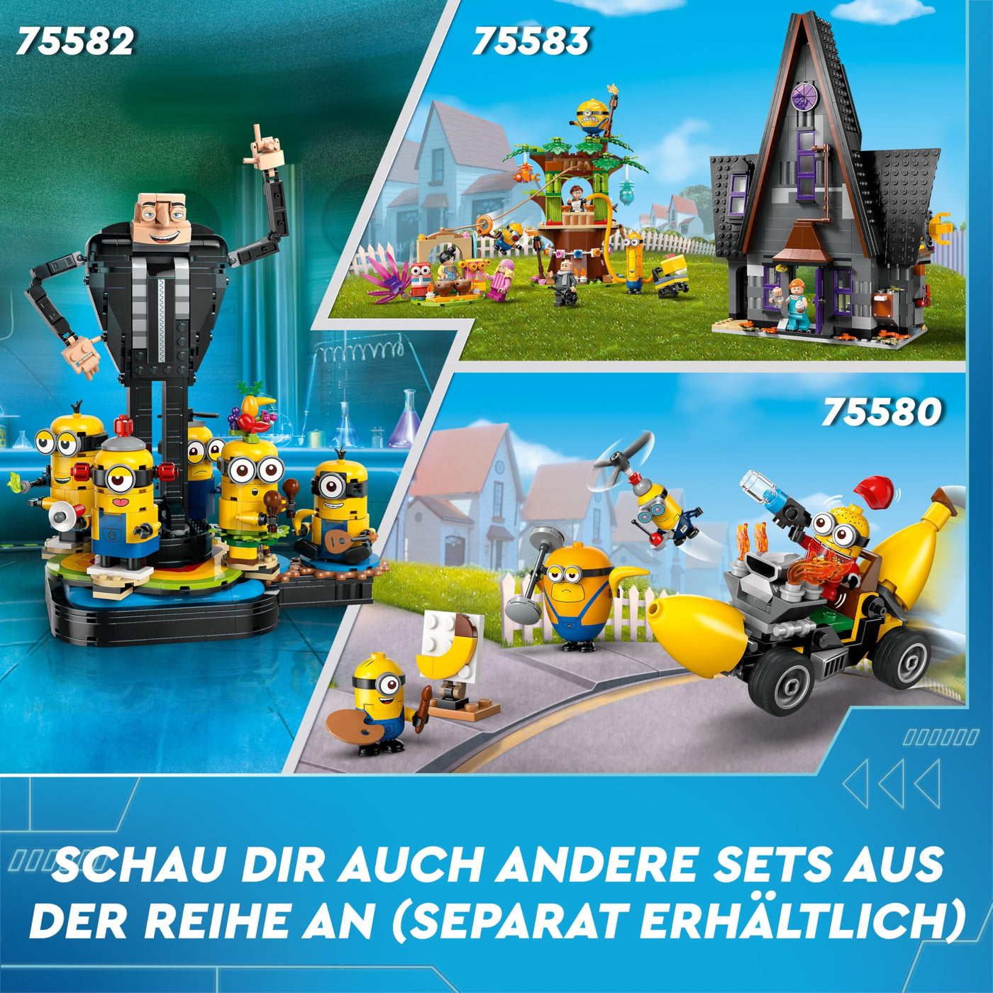 LEGO Ich – Einfach unverbesserlich 4 Minions und der Party Bus, Spielset zu Ich – Einfach unverbesserlich 4, Kinderspielzeug, kreatives Minions-Geschenk für Jungen und Mädchen ab 7 Jahren 75581