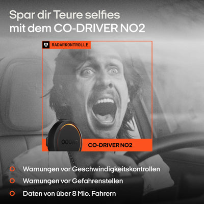 OOONO CO-Driver NO2 [NEUES Modell 2024] - Optimierter CO-Driver fürs Auto - Warnt vor Blitzern und Gefahrenstellen - Wiederaufladbar - LED-Anzeige - CarPlay & Android Auto kompatibel, Normal