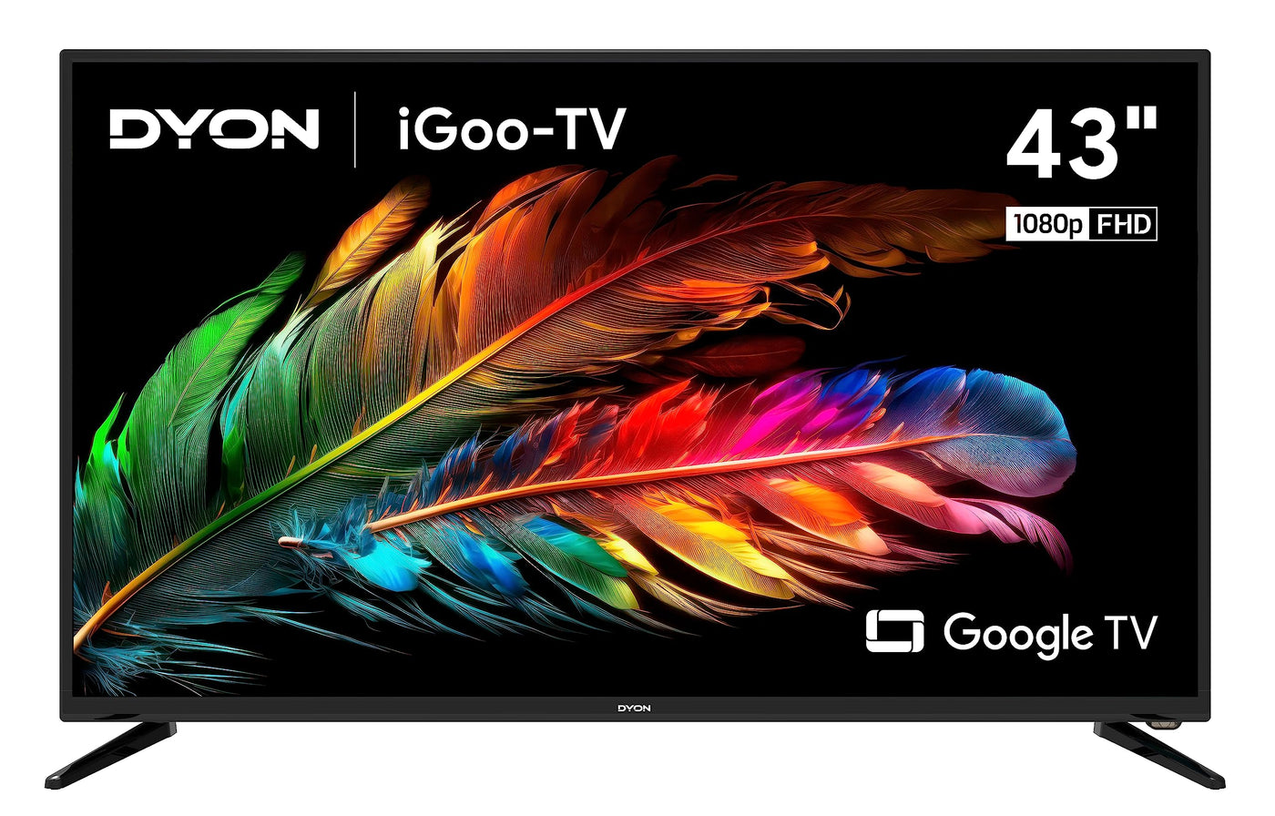 DYON iGoo-TV 43F 108cm (43 Zoll) Google TV (Full-HD, HD Triple Tuner, Prime Video, Netflix, Google Play Store für DAZN, Disney+, Apple TV+, Paramount+, waipu.tv UVM., Google Assistant) [Mod. 2023]