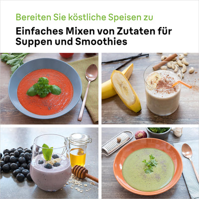 Braun Stabmixer MQ 5200WH - MultiQuick 5 Vario Pürierstab mit Edelstahl Mixfuß, 1000 Watt, inkl. 600 ml Mix- & Messbecher, weiß/grau