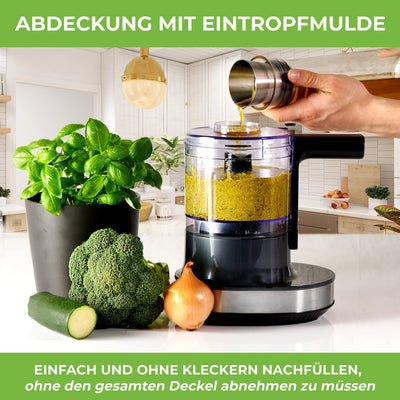 NUTRI-CHOPPER 4D Zerkleinerer Küche elektrisch mit AUTO-BLADE Funktion – BPA-frei – Deutsche Marke – Food Processor Universalzerkleiner Multizerkleinerer Zwiebel Fleisch Nüsse Pesto