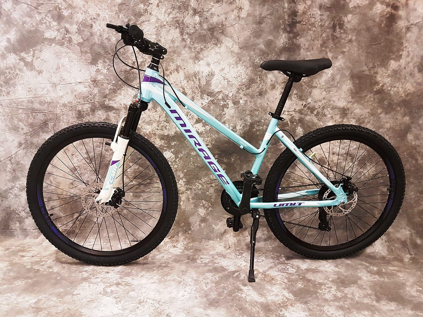Generisch 26 Zoll Aluminium Damen Mountainbike Gefedert mit 21-Gang Daumenklickkettenschaltung, Scheibenbremsen NEU 2670-Türkis-Weiss, Bitte BEACHTEN AB 155 cm KÖPERGRÖSSE GEEIGNET !!!!!!!
