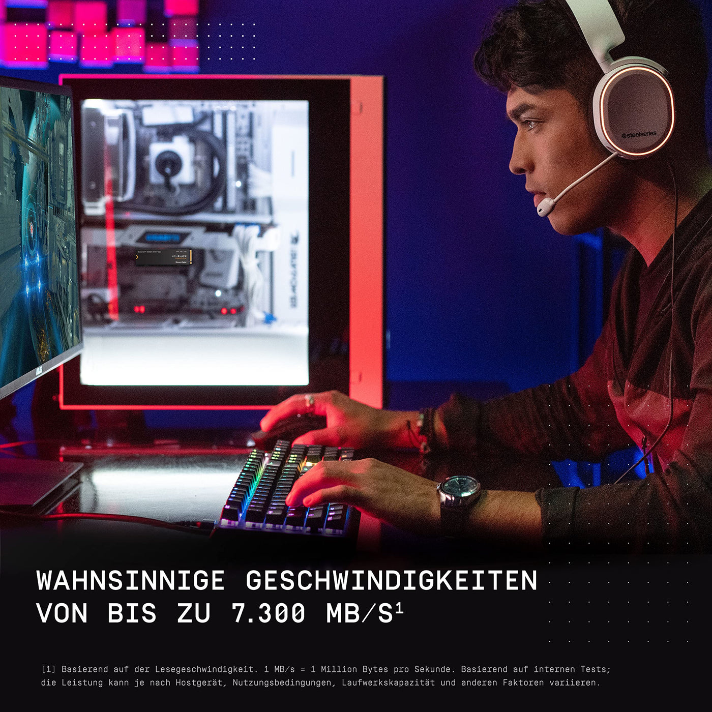 WD_BLACK SN850X NVMe SSD 2 TB interne SSD (Gaming Speicher, PCIe Gen4-Technologie, Lesen 7.300 MB/s, Schreiben 6.600 MB/s) Schwarz