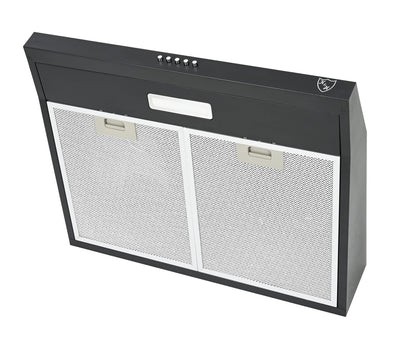K&H Dunstabzugshaube 60cm, Unterbauhaube, LED, 200 m³/h, Energieklasse C, Metall-Fettfilter, UH01-60C-B (Schwarz)