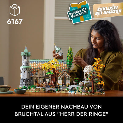 LEGO Icons Der Herr Der Ringe: Bruchtal - Modellbau für Erwachsene - Kreatives Spielzeug mit 15 Minifiguren mit Gandalf, Legolas, Aragorn & Frodo - Kontruktionsspielzeug zum Sammeln - 10316