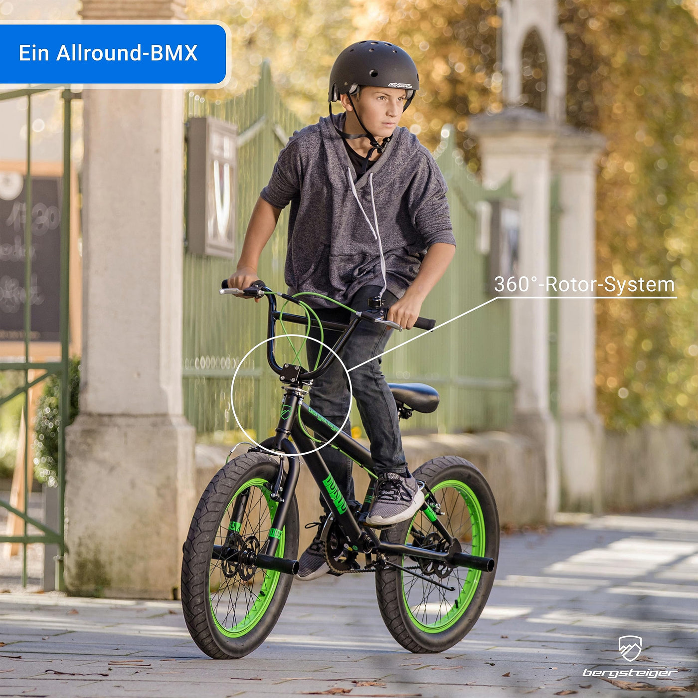 Bergsteiger Tokyo 20 Zoll BMX, Fatbike, 360° Rotor-System, Freestyle, 4 Stahl Pegs, Kettenschutz, Freilauf