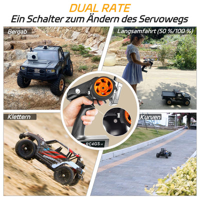 Radiolink RC4GS V3 5 Kanäle RC Fernsteuerung mit Empfänger Set R6FG Gyro-integriert 2.4 GHz RC Fernbedienung Sender für Modellbau wie Auto Crawler Truck Boot