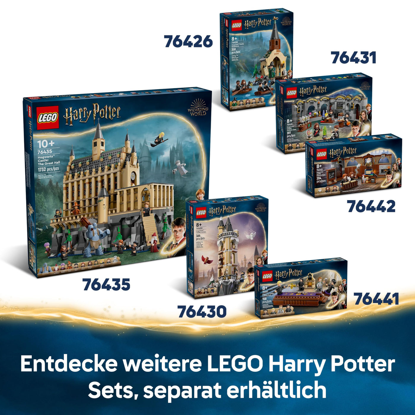 LEGO Harry Potter Schloss Hogwarts: Flugstunden, Abenteuer-Spielset mit 6 Minifiguren zum Sammeln, inkl. Draco Malfoy & Professor McGonagall, Rollenspiel Set für Jungen und Mädchen ab 9 Jahren 76447