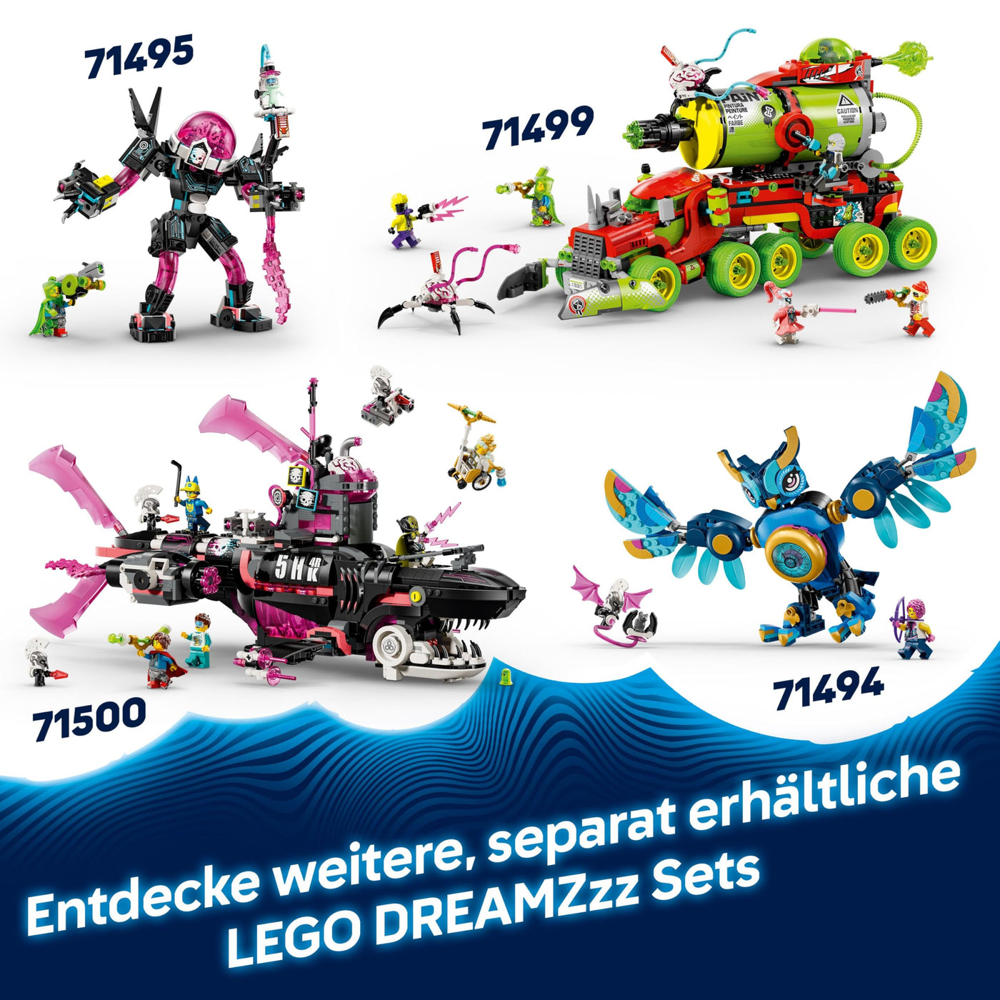 LEGO DREAMZzz 2-in-1 Mateos Feuer-Chamäleon - Fantasy-Tierfigur umbaubar in Spielzeug-Jet & Mech - Set für Jungen & Mädchen ab 7 Jahren inkl. 2 Minifiguren - Geschenkidee - 71492