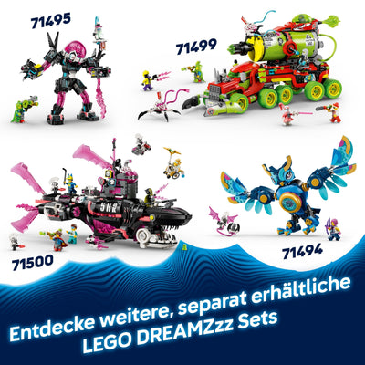 LEGO DREAMZzz 2-in-1 Mateos Feuer-Chamäleon - Fantasy-Tierfigur umbaubar in Spielzeug-Jet & Mech - Set für Jungen & Mädchen ab 7 Jahren inkl. 2 Minifiguren - Geschenkidee - 71492
