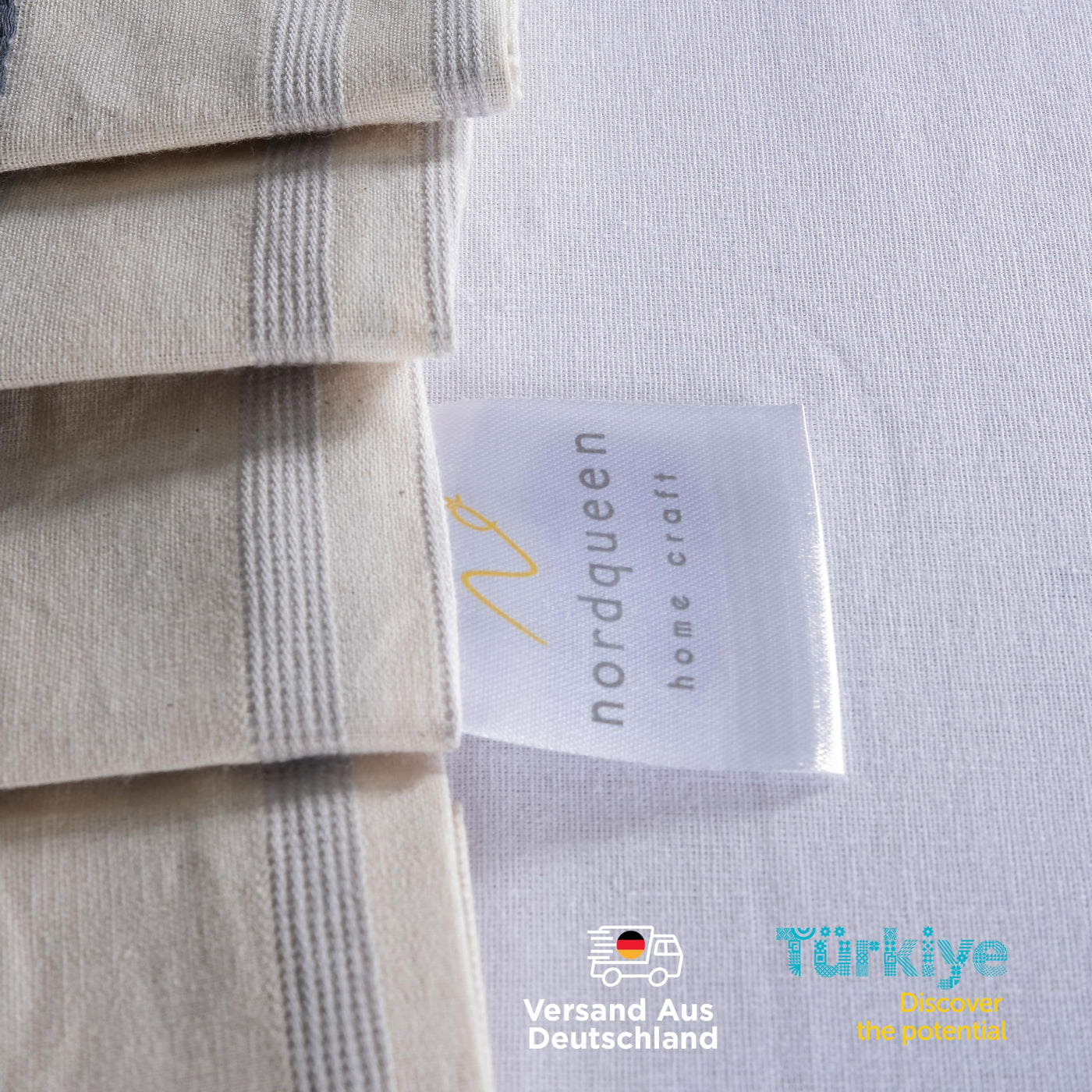 nordqueen Native Bettwäsche,100% Baumwolle mit Knopfdetail aus Kokosnussschale-KnopfBettbezug aus,Weiche und Angenehme Schlafkomfort (Miha, 4-TLG. 2 X 135X200 cm + 2 X 80X80 cm)