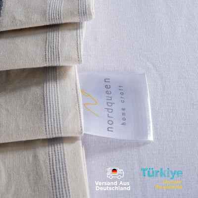 nordqueen Native Bettwäsche,100% Baumwolle mit Knopfdetail aus Kokosnussschale-KnopfBettbezug aus,Weiche und Angenehme Schlafkomfort (Miha, 4-TLG. 2 X 135X200 cm + 2 X 80X80 cm)