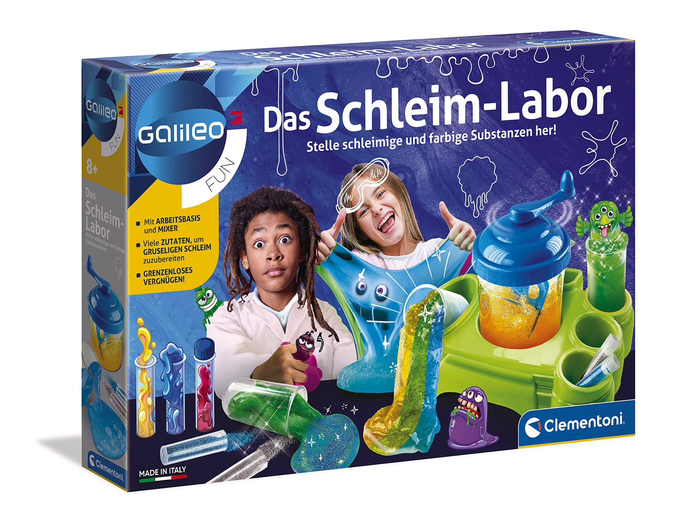 Clementoni Galileo Fun – Das Schleim-Labor, lustige Experimente mit bunten Substanzen und Glibber, Spielzeug für Kinder ab 8 Jahren, für kleine Chemiker von Clementoni 59129