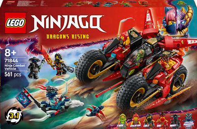 LEGO NINJAGO Ninja-Actionflitzer - 3-in-1-Spielzeug mit 2 Ninja-Bikes, 1 Jet und 6 Minifiguren, einschließlich Kai und Frak - Aufstieg der Drachen Geschenk für Jungen ab 8 Jahren - 71844