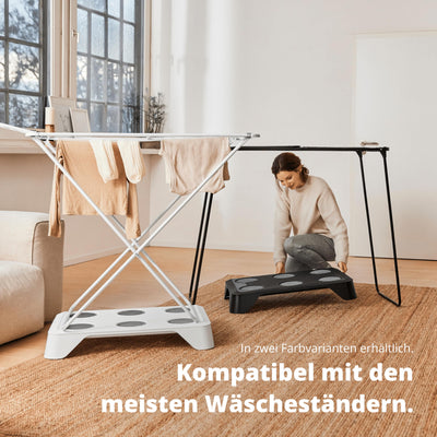 HEYDRY Wäschetrockner Wäscheständer - Made in Germany - schneller trockene Wäsche - platzsparend energiesparend klein - für jede Wäsche - Trockner Ventilator Lüfter - weiß