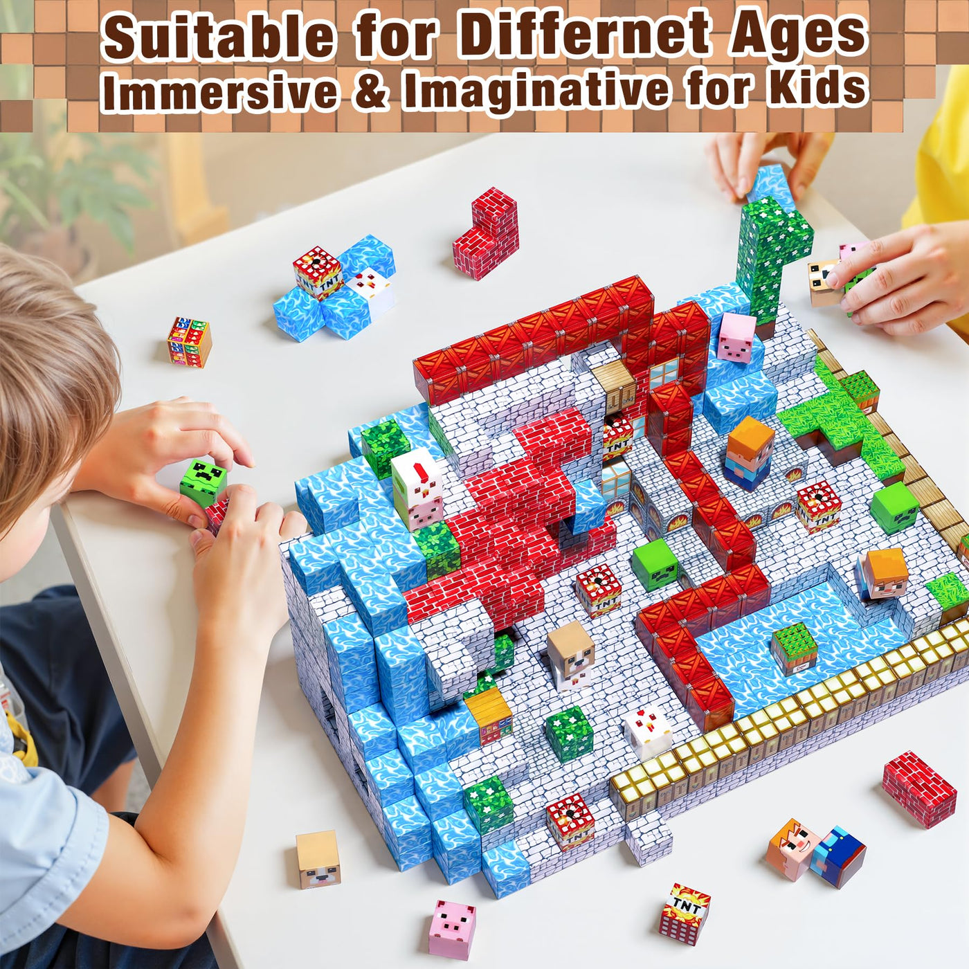 COOLJOYA Magnetische Bausteine, 150 Teile Magnetbausteine Magnetspielzeug, Magnetisches Bausteine Blöcke für Kinder ab 3 4 5 6 7 8 9, Magnetspiel Kinderspielzeug für Jungen und Mädchen