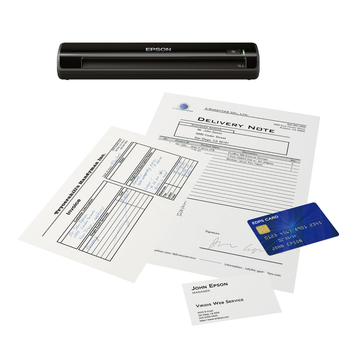 Epson WorkForce DS-30 Dokumentenscanner (Mobiler DIN A4, 600dpi, USB 2.0)
