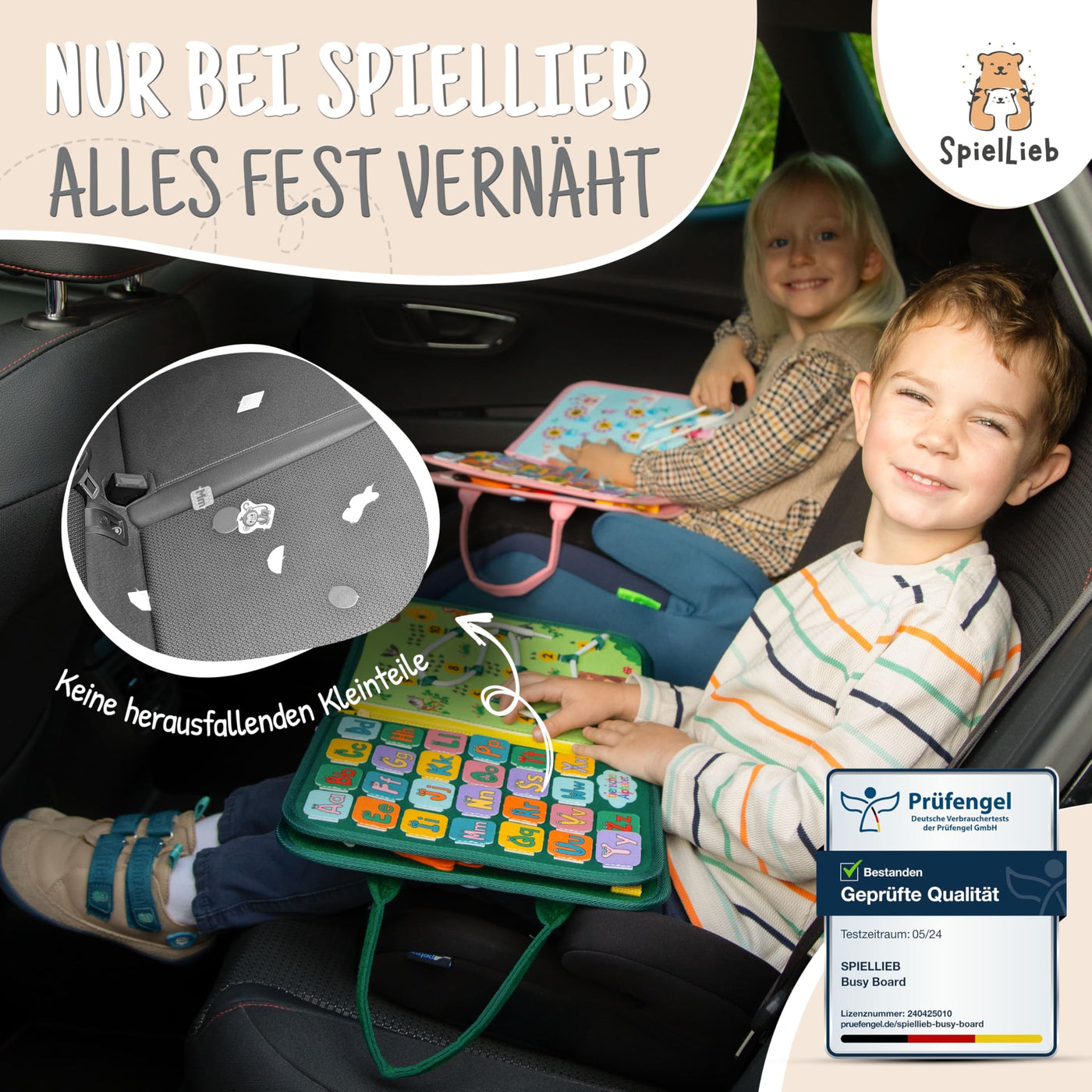 SpielLieb® Montessori Busy Board Deutsch ab 3 Jahre - interaktives Activity Board Spielzeug für Kleinkinder - Beschäftigung für Auto & Flugzeug Entwicklung & Motorik