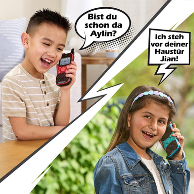 VTech KidiTalkie Explorer – Zwei 8-in-1 Walkie-Talkies mit integrierter Taschenlampe und lustigen Effekten – Für Kinder von 4-12 Jahren