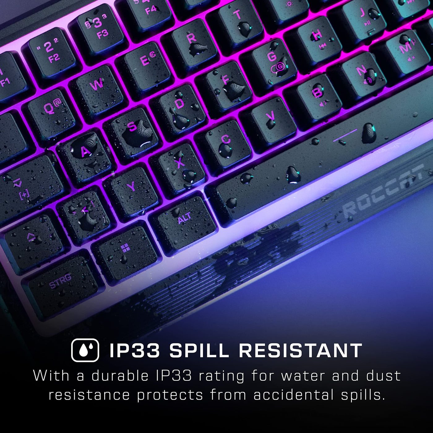 Roccat Magma Mini – 60% RGB-Gaming-Tastatur mit 5 programmierbaren Beleuchtungszonen, Membran-Tastenschalter, programmierbare Funktionsebenen, Anti-Ghosting, & Auslaufsicherheit, Schwarz