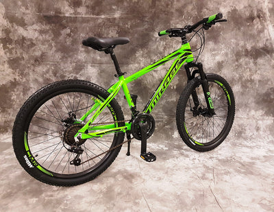 26 Zoll Aluminium Mountainbike Mirage Gefedert, 21-Gang DAUMENKLICKKETTENSCHALTUNG, Scheibenbremsen NEU 2667-GRÜN Bitte BEACHTEN AB 155 cm KÖPERGRÖSSE GEEIGNET !!!!!!!