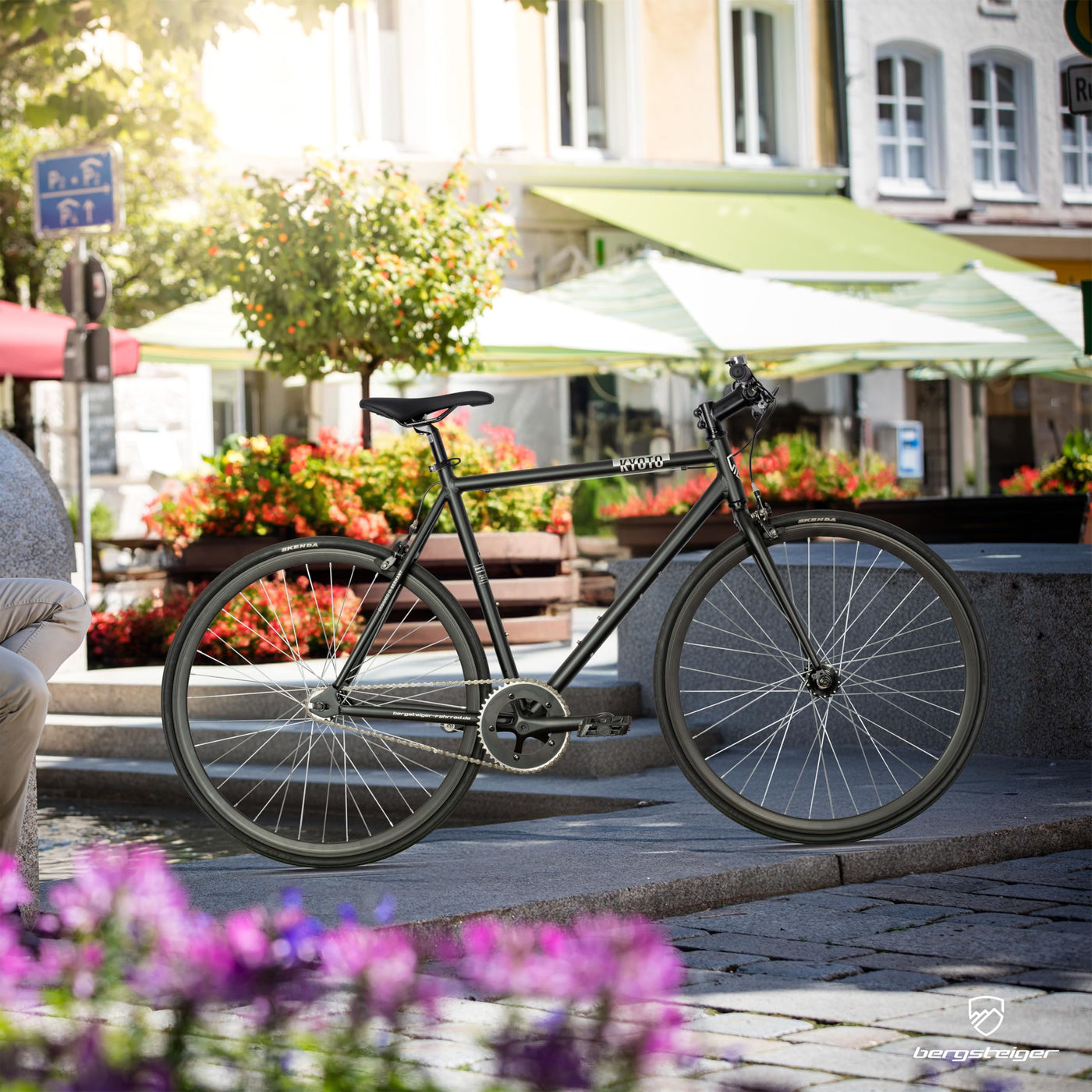 Bergsteiger Kyoto 28 Zoll Singlespeed Fixie Fahrrad, Aluminium Rahmen, Flip-Flop-Nabe, Retro-Design, Fixed Gear, Urban Bike für Herren & Damen