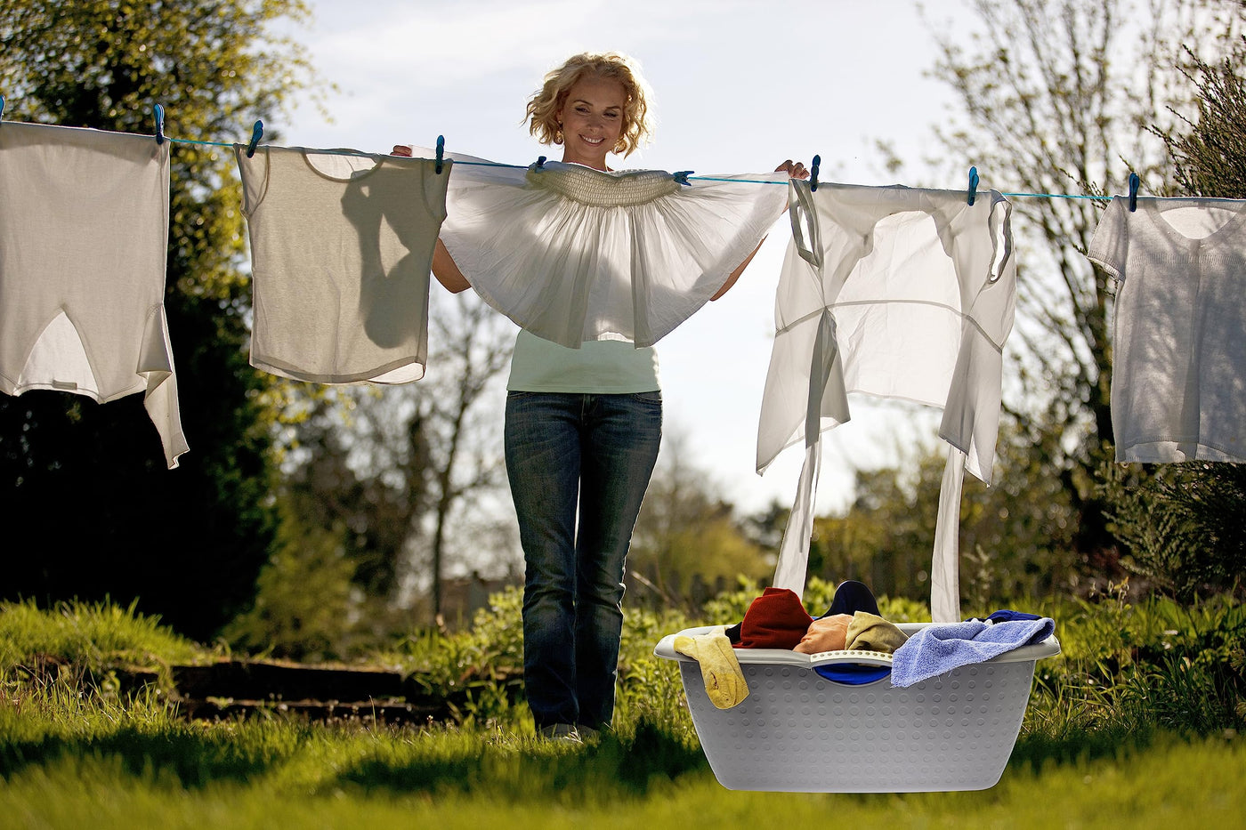 Sustania Wäschewanne, 3er Set - Große und stabile Wäschekörbe mit Griffen, Grau- Ideal für einfache Handhabung und Transport von Wäsche