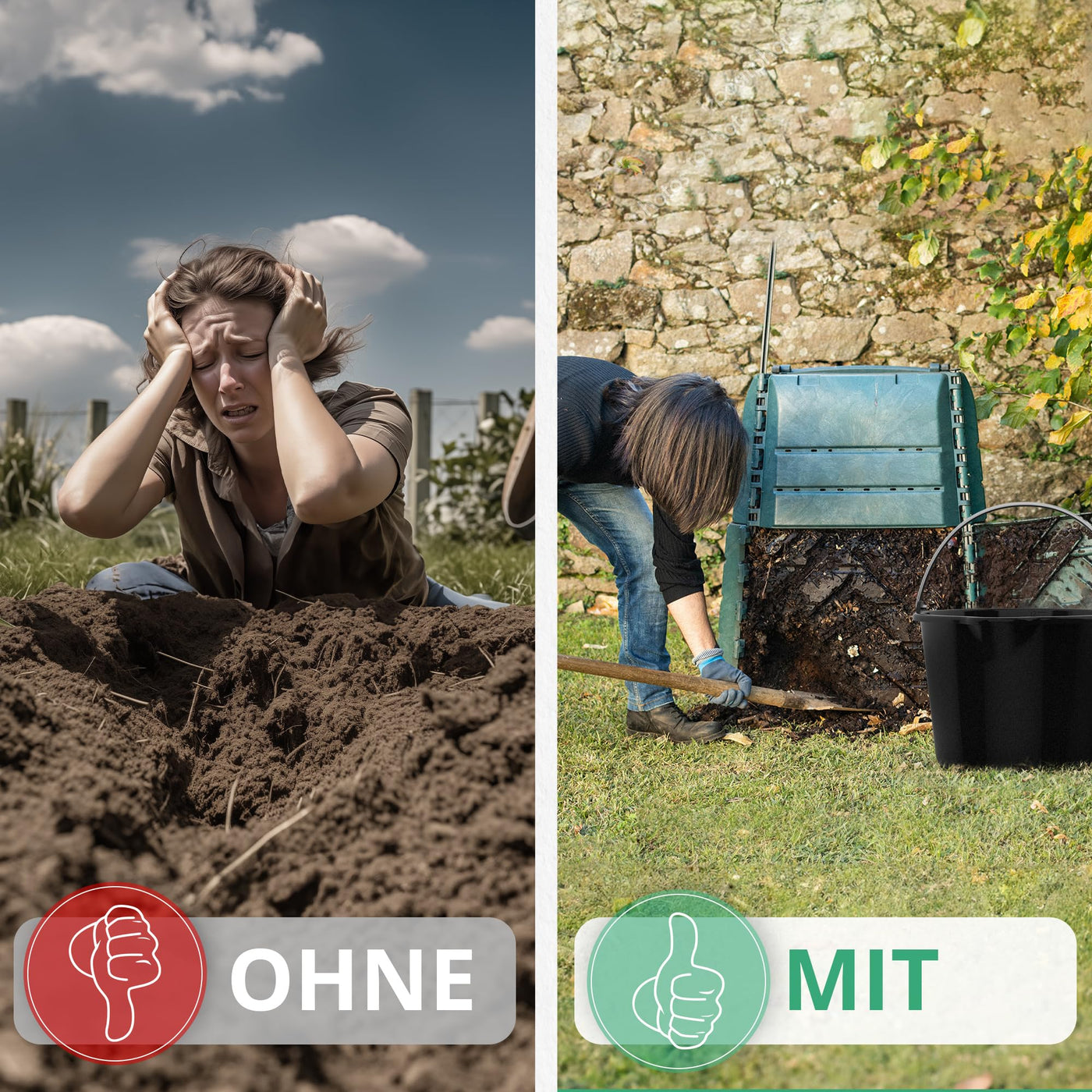 2X Oramics 20L Eimer mit Ausguss Tülle – Baueimer Kübel für Zement und Mörtel – Stabiler Wassereimer mit Skala für Haushalt, Garten, Baustellen und Landwirtschaft (2X 20 Liter Mörteleimer)