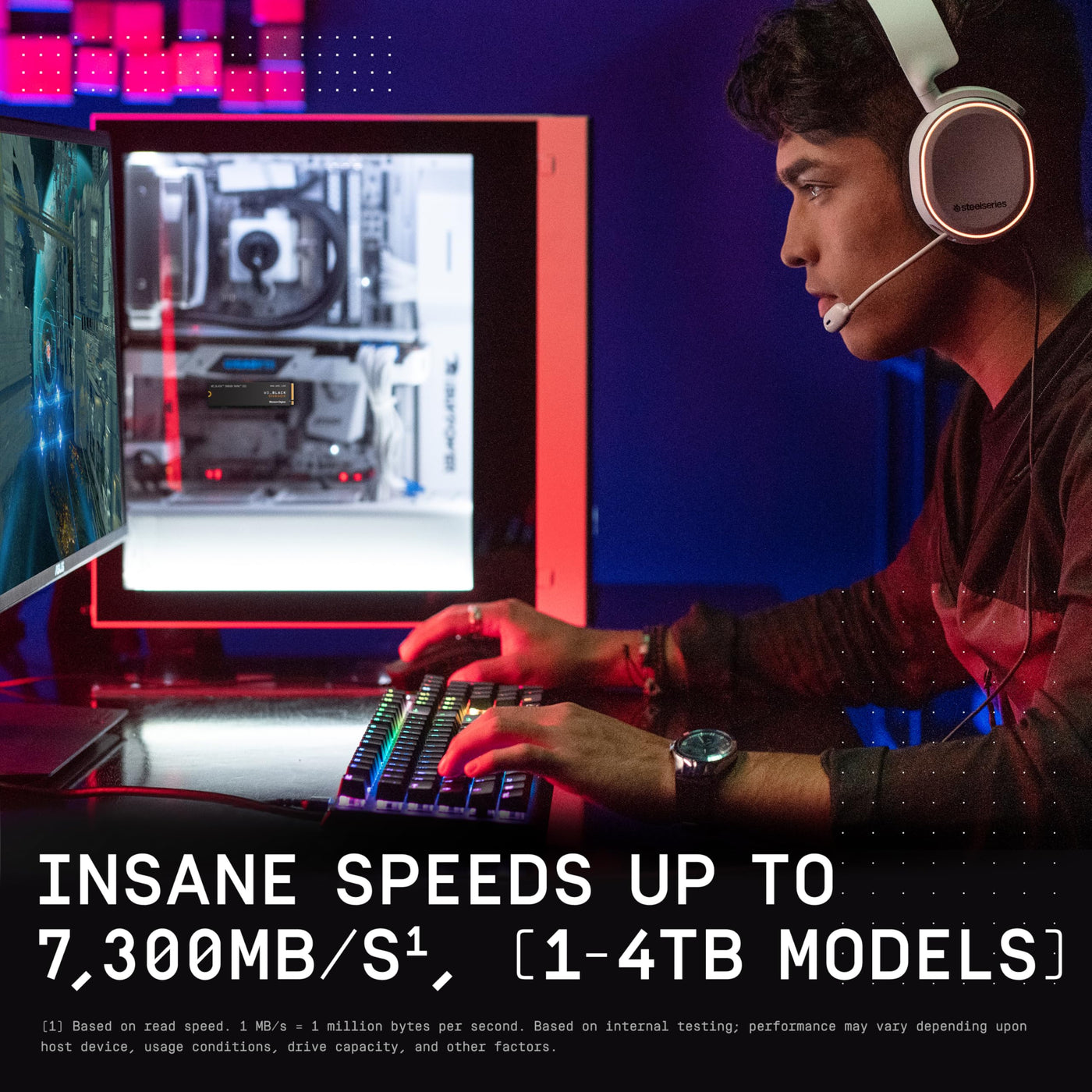 WD_BLACK SN850X NVMe SSD 1 TB interne SSD (Gaming Speicher, PCIe Gen4-Technologie, Lesen 7.300 MB/s, Schreiben 6.300 MB/s) Schwarz