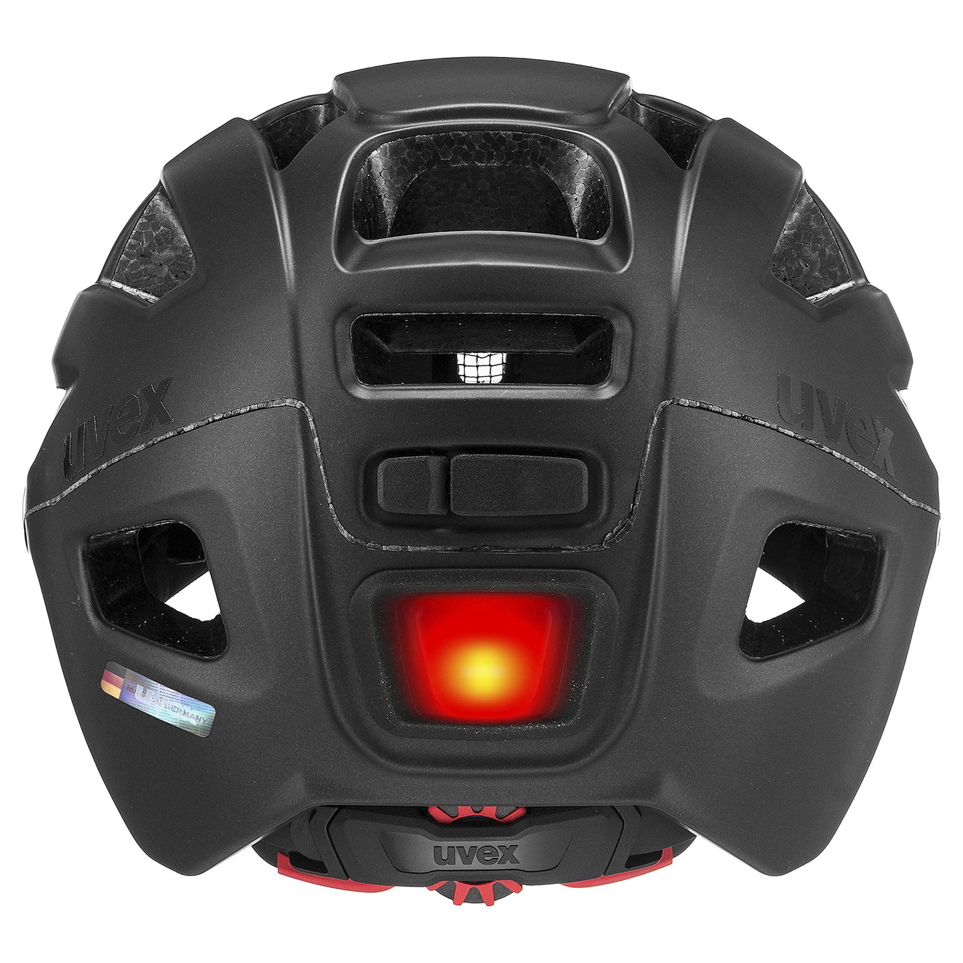 uvex finale visor - sicherer City-Helm für Damen und Herren - mit Visier - inkl. LED-Licht - black matt - 56-61 cm