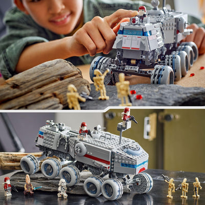 LEGO Star Wars: The Clone Wars Republikanischer Juggernaut - Spielzeug mit Transportfahrzeug - Bauset mit Lichtschwert - Kreatives Spielzeug für Kinder und Erwachsene Fans - 75413