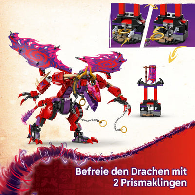 LEGO NINJAGO Chaosdrache Donnerzahn – Bewegliche Actionfigur mit 6 Minifiguren (Lloyd, NYA, Arin und Sora) – Kreatives Spielzeug zu Weihnachten für Kinder ab 8 Jahren – 71832
