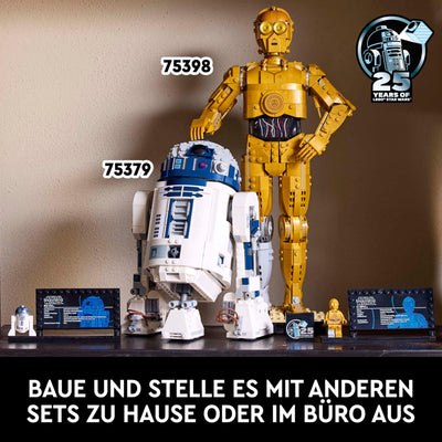 LEGO Star Wars 75398 C-3PO Figur – Sammler Modell für Erwachsene – mit Ständer, Infotafel und Minifigur zum Bauen, Spielen und Ausstellen – Geschenkidee für Fans