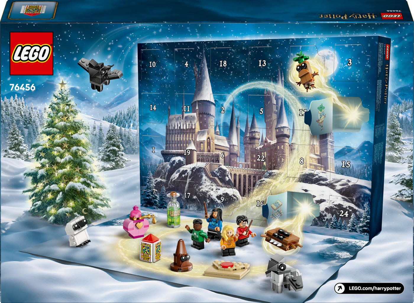 LEGO Harry Potter Adventskalender 2025 - Weihnachten Spielzeug mit 24 Überraschungen - 8 Minifiguren in festlichen Pullovern & 6 Figuren - Geschenk für Mädchen und Jungen ab 7 Jahren - 76456