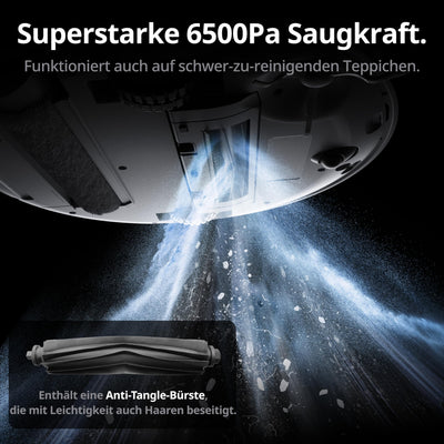 SwitchBot S10 Saugroboter mit Wischfunktion - Saugroboter mit Absaugstation für 70 Tage, Auto-Wasserfüllen & ablassen, Mopp-Selbsttrocknung & -Reinigung, Selbstleerung, 6500Pa, Funktioniert mit Alexa