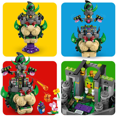 LEGO Super Mario Prinz Florian & Schloss Bowser - Interaktives Spielzeug mit 4 Figuren - Pinker Yoshi & Stand zum Spielen & Ausstellen - Gamer Geschenk für Jungen & Mädchen ab 9 Jahren - 72042