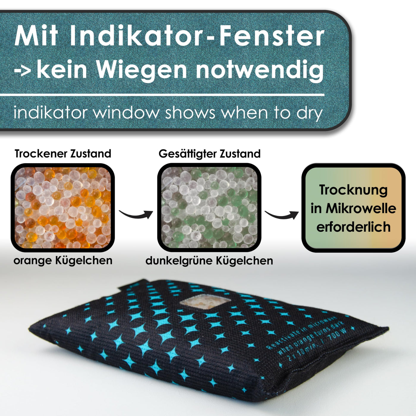 King Kong State Luftentfeuchter für Autos 2-PACK - Entfeuchter-Kissen 2x 750g für beschlagene Autoscheiben - mit Indikator-Fenster und Anti-Rutsch-Pad