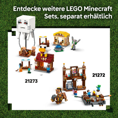 LEGO Minecraft Waldanwesen mit Boxring - Interaktives Gaming Spielzeug- Baby-Zombie, Steve, Garret und Henry Minifiguren - Gamer Geschenk für Jungen, Mädchen und Videospiel Fans ab 10 Jahren - 21272