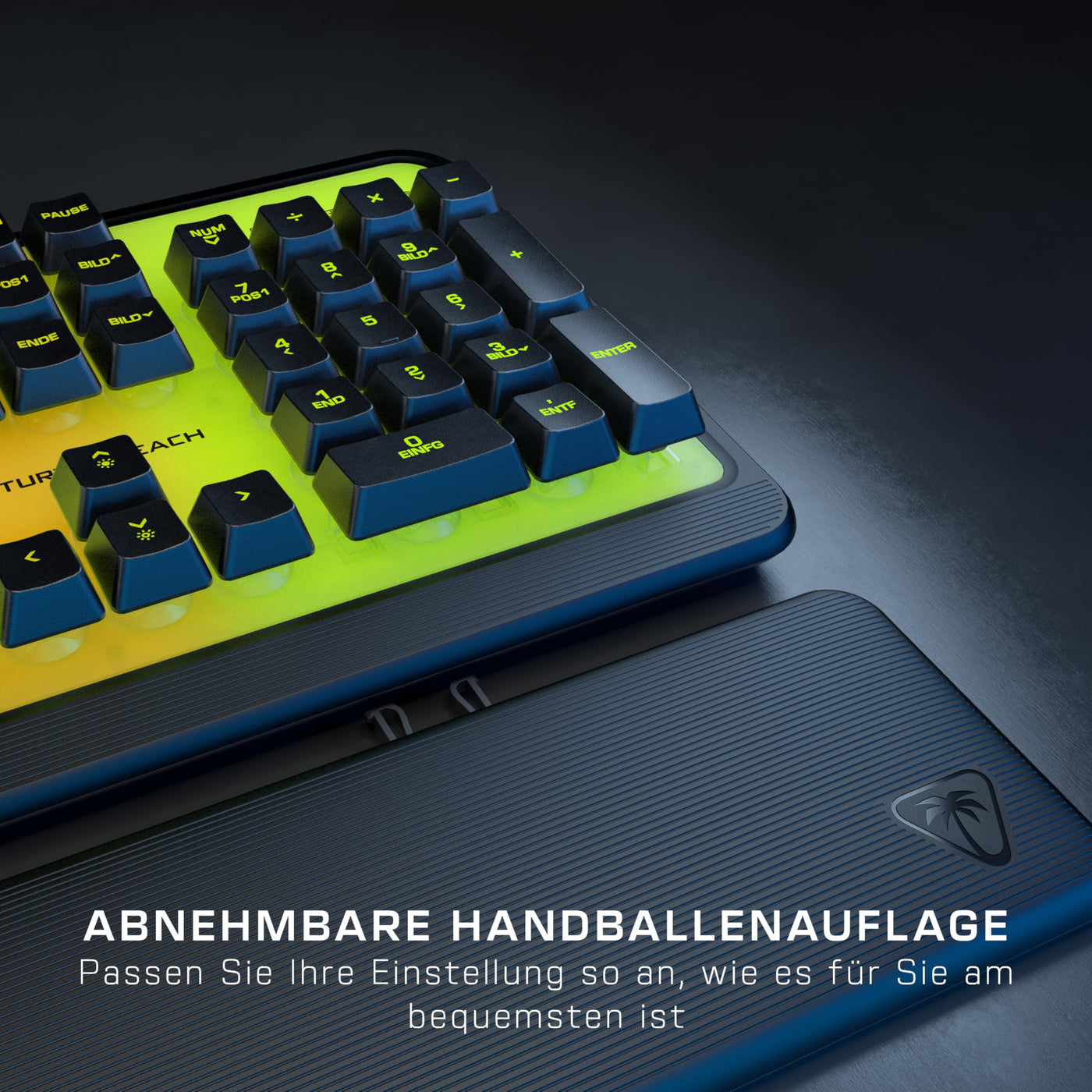 Turtle Beach Magma - Membrane RGB Gaming Keyboard mit Membrantasten, Advanced Anti-Ghosting, Easy-Shift Technologie, RGB-Beleuchtung, abnehmbare Handballenauflage