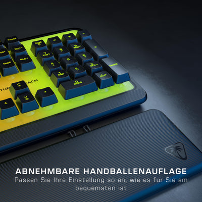 Turtle Beach Magma - Membrane RGB Gaming Keyboard mit Membrantasten, Advanced Anti-Ghosting, Easy-Shift Technologie, RGB-Beleuchtung, abnehmbare Handballenauflage