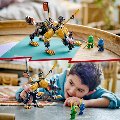 LEGO NINJAGO Jagdhund des kaiserlichen Drachenjägers, baubares Monster-Spielzeug für Kinder ab 6 Jahren, Jungs und Mädchen, posierende Fabelwesenfigur, 3 Minifiguren zum Sammeln, Geschenkidee 71790