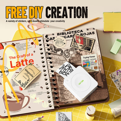 Nelko Mini Drucker PM230 Aufkleber Drucker Fotodrucker mit 3 Rollen Etiketten für Smartphone Thermodrucker Bluetooth Etikettendrucker für DIY Erstellung, Studiennotizen, (Weiß)