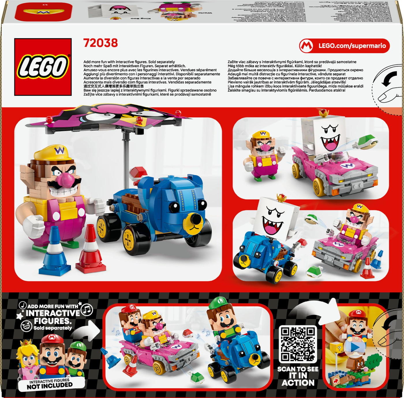 LEGO Super Mario: Mario Kart - Wario & König Buu Huu - Interaktives Spielzeug mit 2 Autos und 2 Figuren zum Spielen und Ausstellen - Gaming Geschenk für Jungen und Mädchen ab 8 Jahren - 72038