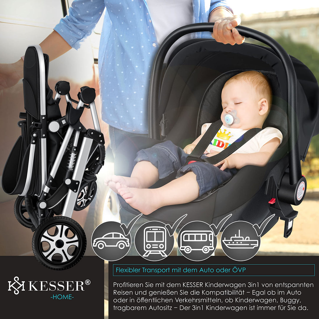 KESSER® Loops 3 in 1 Kinderwagen Kombikinderwagen Komplett-Set inkl. B –  Testberichte aus Berlin