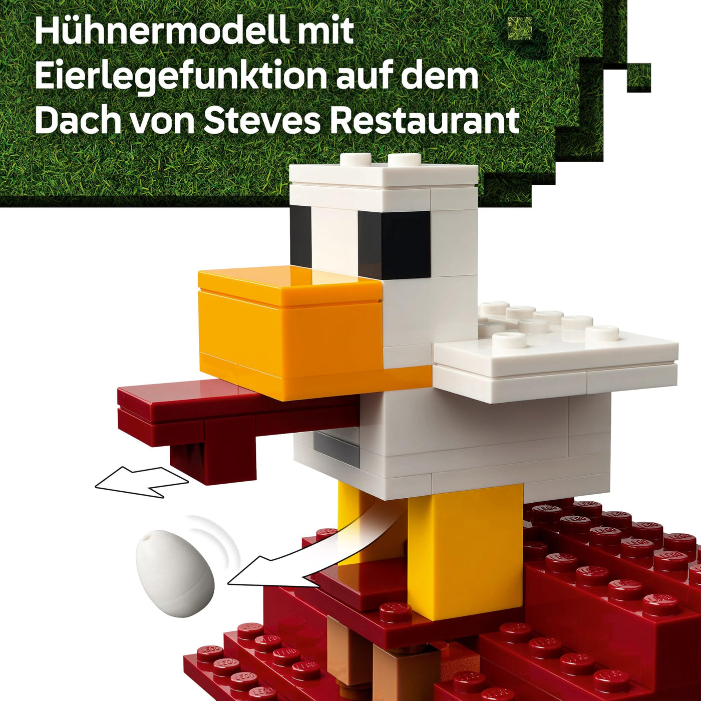 LEGO Minecraft Angriff des Ghast-Ballons - Gaming Spielzeug - Steves Haus, 4 Minifiguren - Iron Golem Figur & explodierender Brunnen Funktion - Geschenk für Jungen, Mädchen & Fans ab 10 Jahren - 21273
